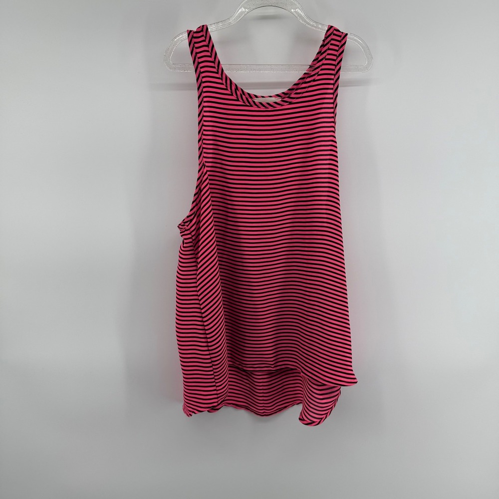 Poetry Womens Striped Tank Top Pink Black Sleeveless Casual Size‎ M